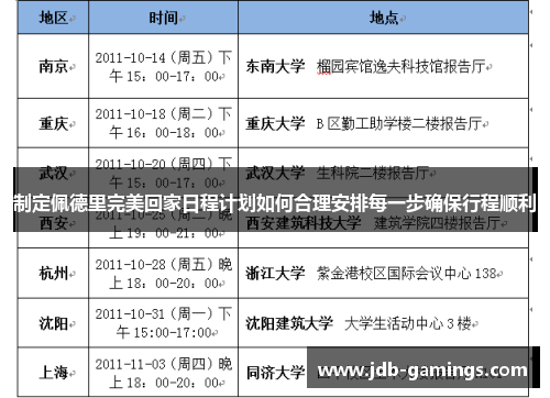 制定佩德里完美回家日程计划如何合理安排每一步确保行程顺利